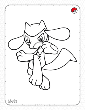 Pokemon Riolu Pdf Coloring Page