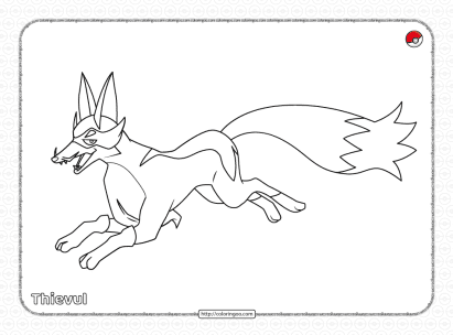 pokemon thievul coloring pages for kids