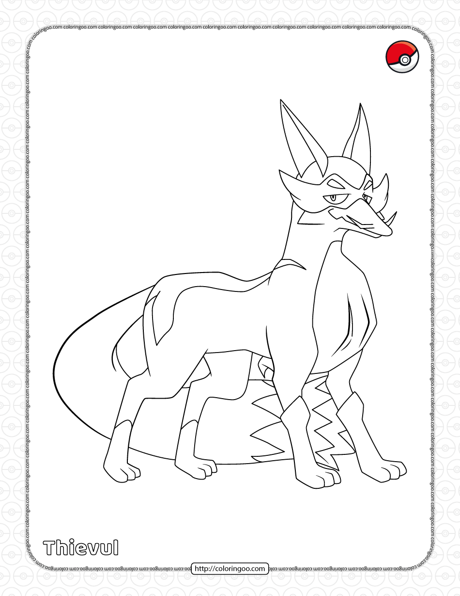 pokemon thievul coloring pages