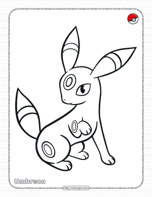 Pokemon Umbreon Coloring Pages for Kids