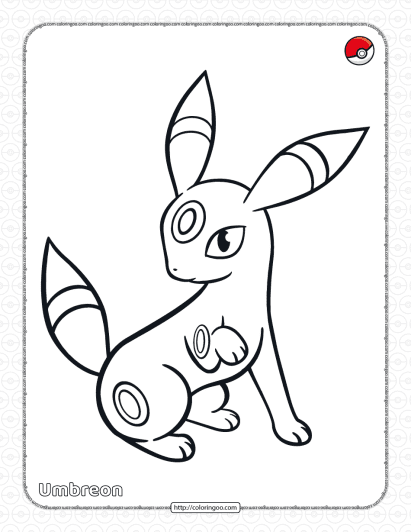 pokemon umbreon coloring pages for kids