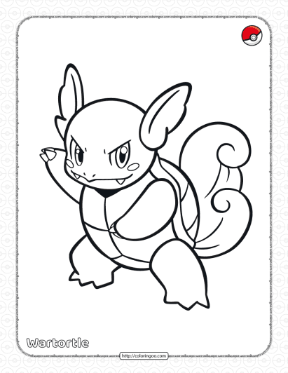 pokemon wartortle pdf coloring page