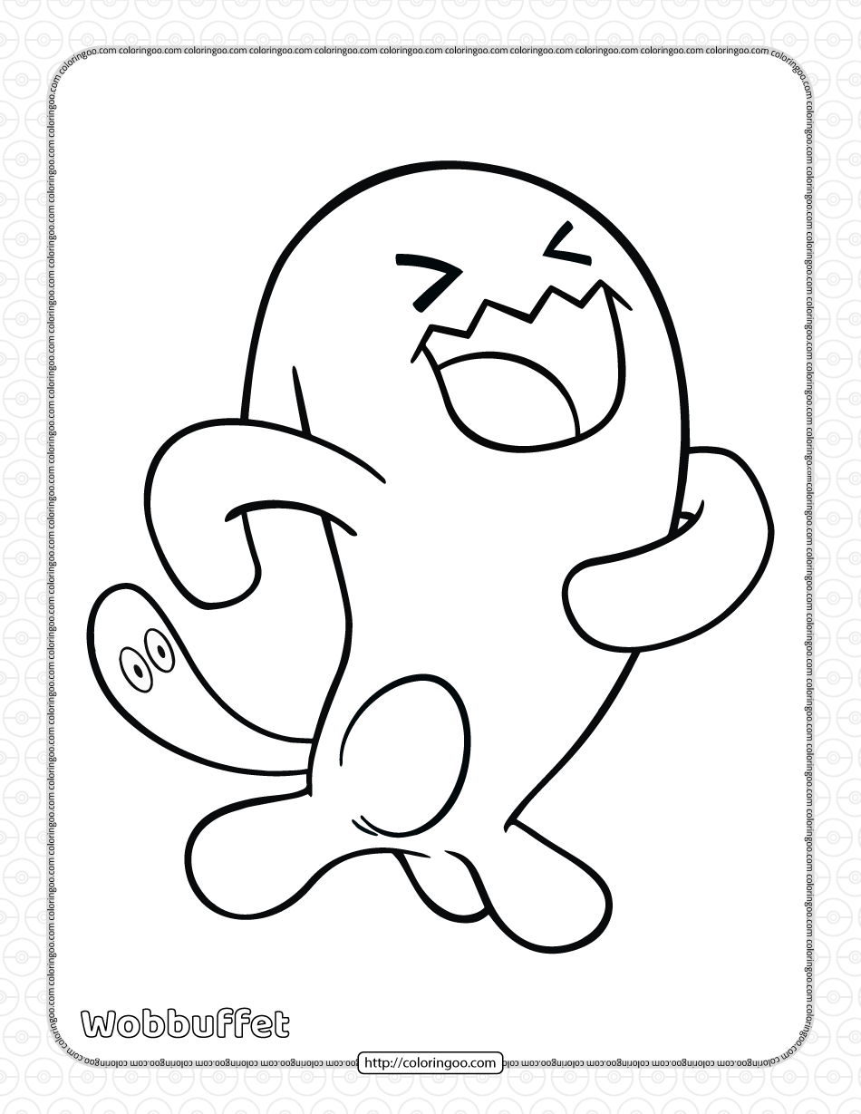 wobbuffet coloring page pdf pokemon