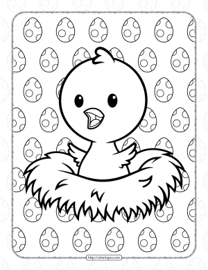 Printable Baby Chick Coloring Pages