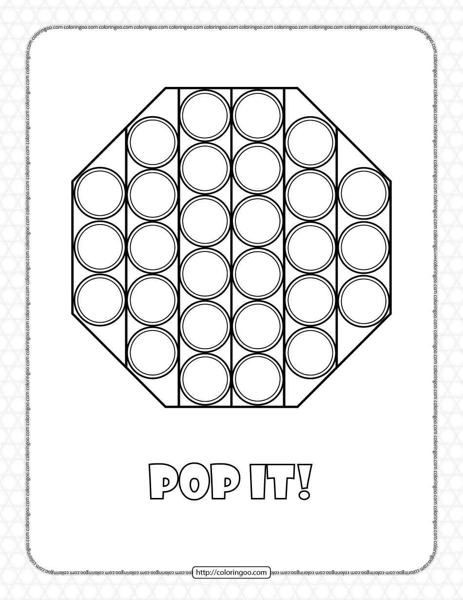 printable octagon pop it coloring pages