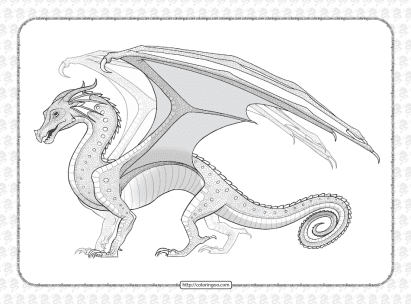 rainwing dragon from wings of fire coloring page