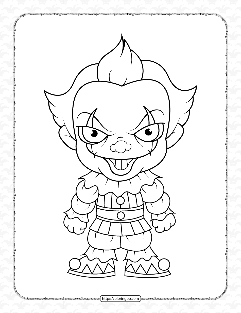 scary clown coloring pages
