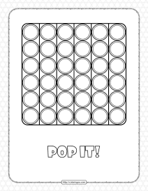 square shaped pop it coloring pages