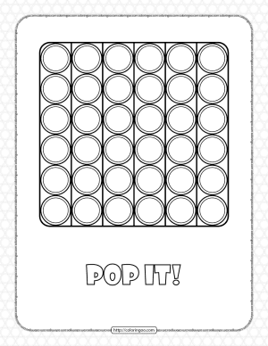 Square Shaped Pop It Coloring Pages