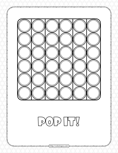 square shaped pop it coloring pages