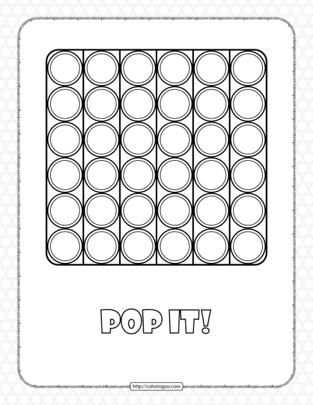 square shaped pop it coloring pages