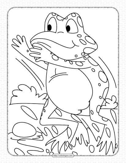 the frog jumping coloring pages