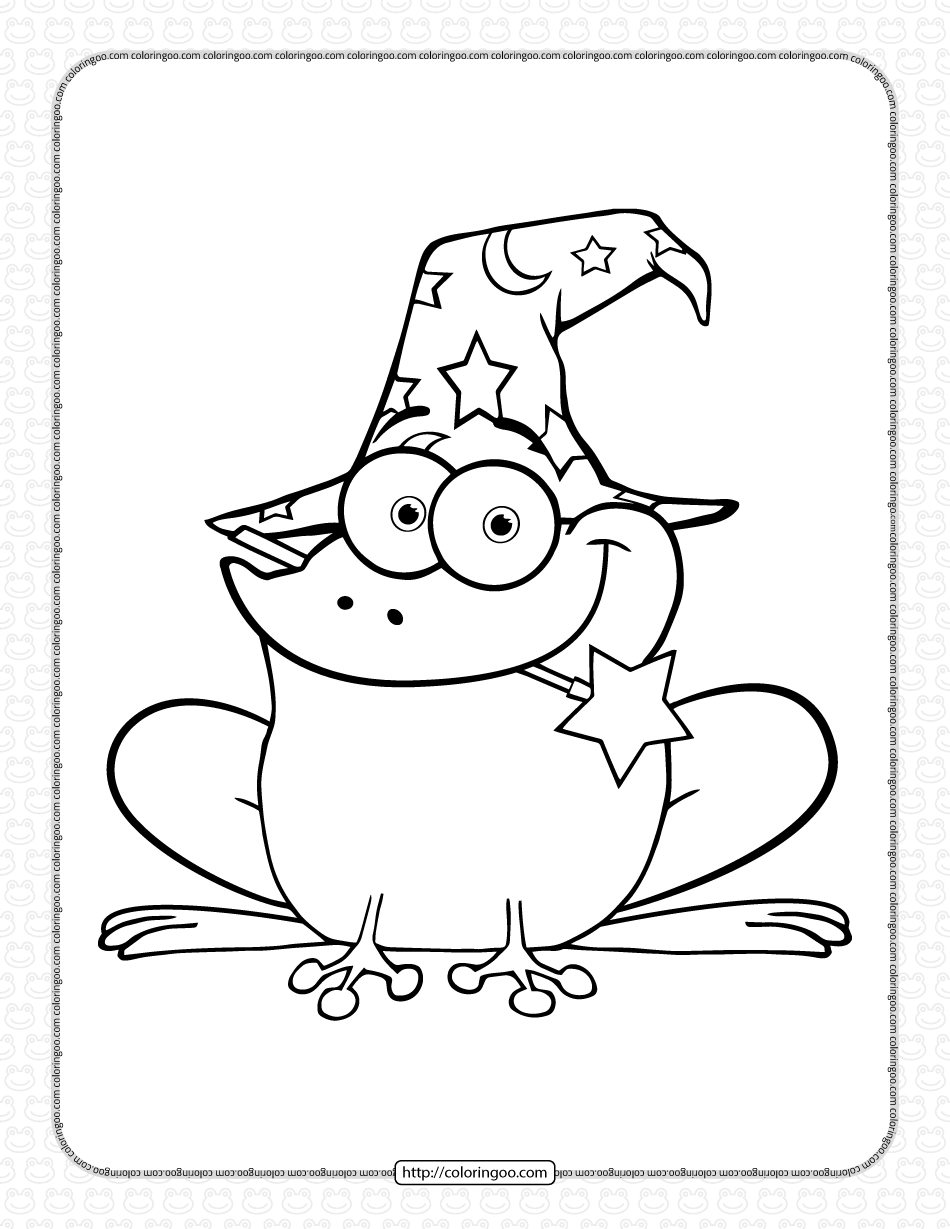 wizard frog coloring pages