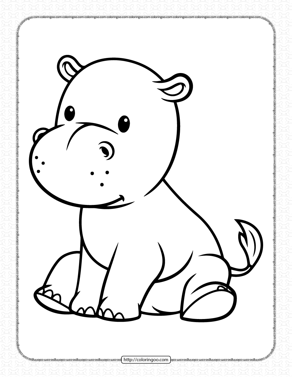 baby hippo coloring pages