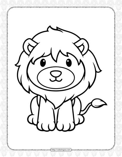 baby lion coloring pages