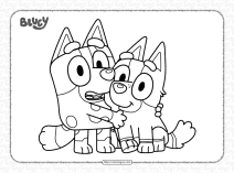 Bluey Muffin and Socks Coloring Pages