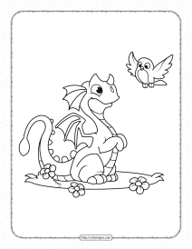 dragon and the bird coloring pages