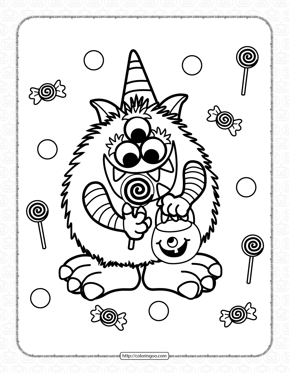 halloween candy critter coloring pages