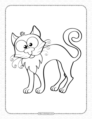 halloween cat pdf coloring pages