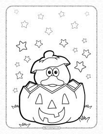 Halloween Duck Pumpkin Coloring Pages