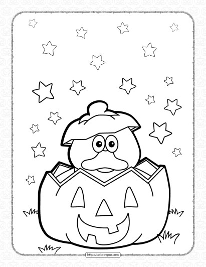 halloween duck pumpkin coloring pages