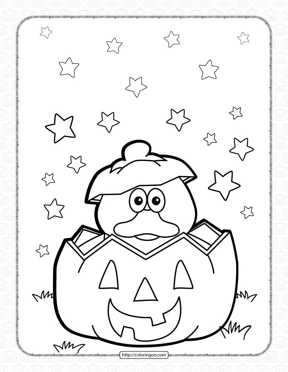 halloween duck pumpkin coloring pages