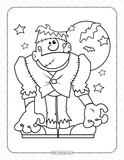 halloween frankenstein monster coloring page