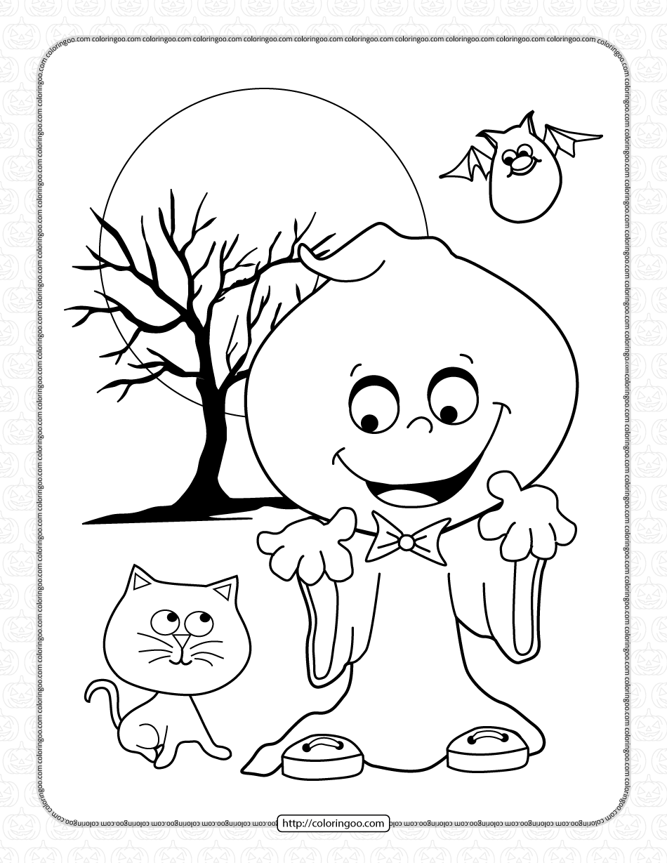 halloween silly coloring page