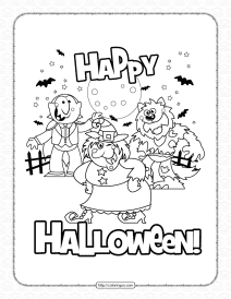 happy halloween coloring page