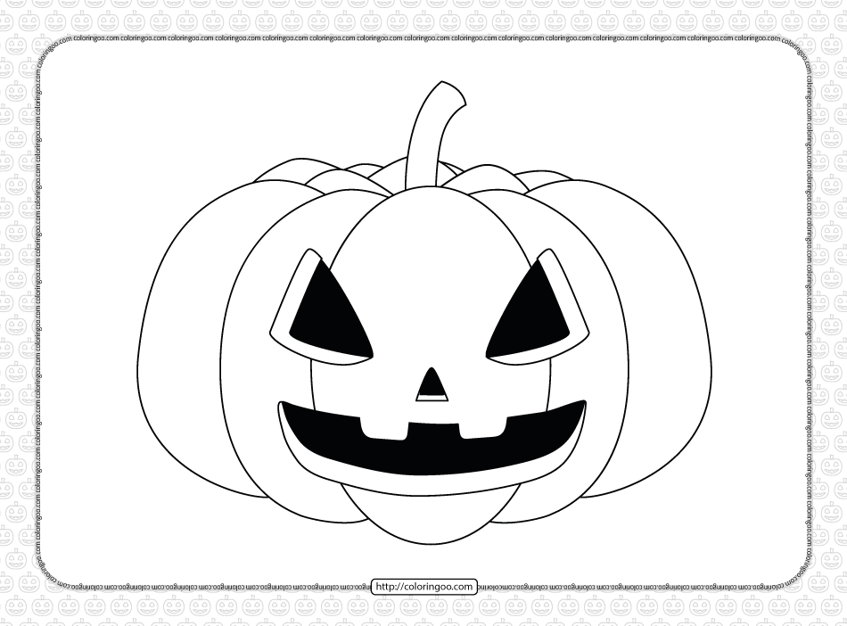 simple halloween pumpkin coloring page for kids