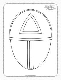 squid game triangle mask coloring page