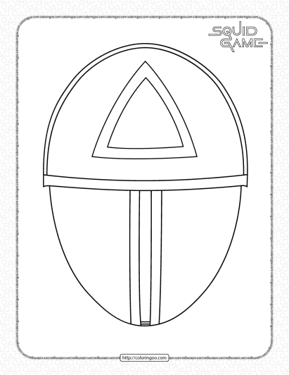 squid game triangle mask coloring page