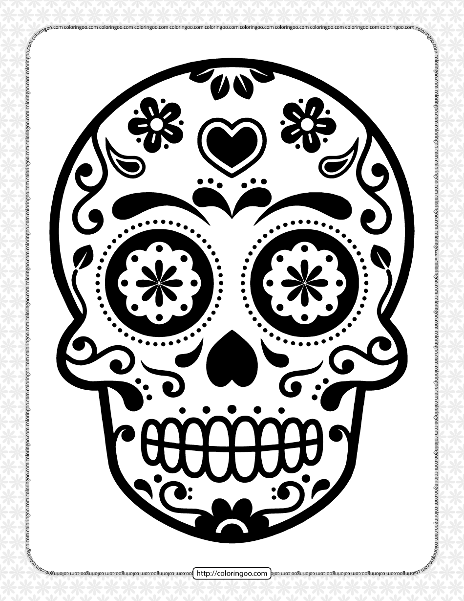 sugar skull coloring pages for kids