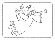 angel with trumpet christmas coloring pages