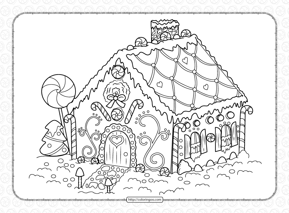 christmas gingerbread house coloring pages