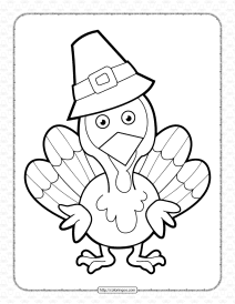 Cute Turkey Coloring Page