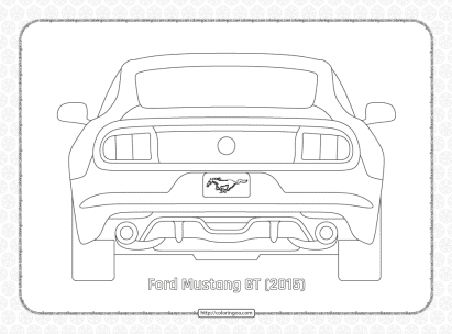 ford mustang gt 2015 back view outline