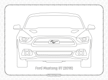 ford mustang gt 2015 front view outline