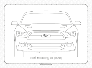 Ford Mustang GT (2015) Front View Outline