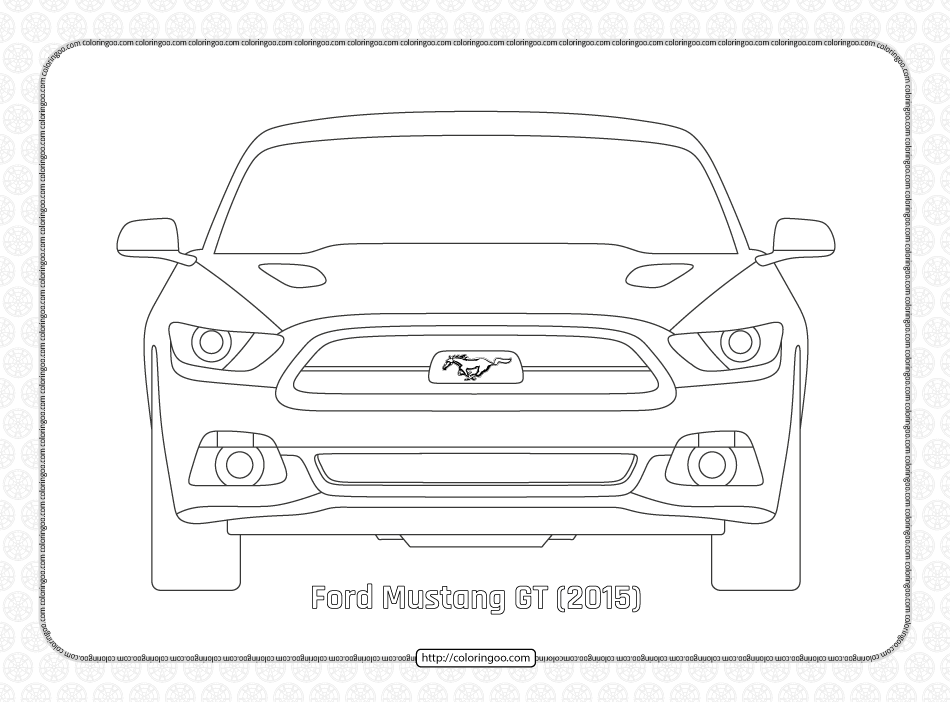 ford mustang gt 2015 front view outline