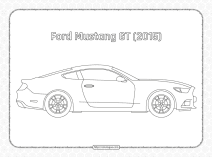 Ford Mustang GT (2015) Side View Outline