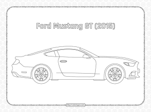 Ford Mustang GT (2015) Side View Outline