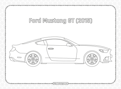 ford mustang gt 2015 side view outline