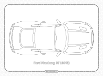 ford mustang gt 2015 top view outline