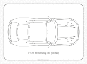 Ford Mustang GT (2015) Top View Outline