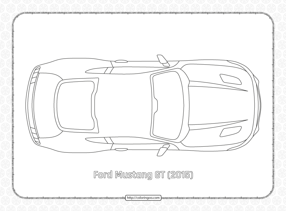 ford mustang gt 2015 top view outline