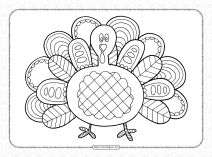 Hand-drawn Thanksgiving Turkey Coloring Page