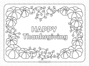 happy thanksgiving with pumpkins coloring pages