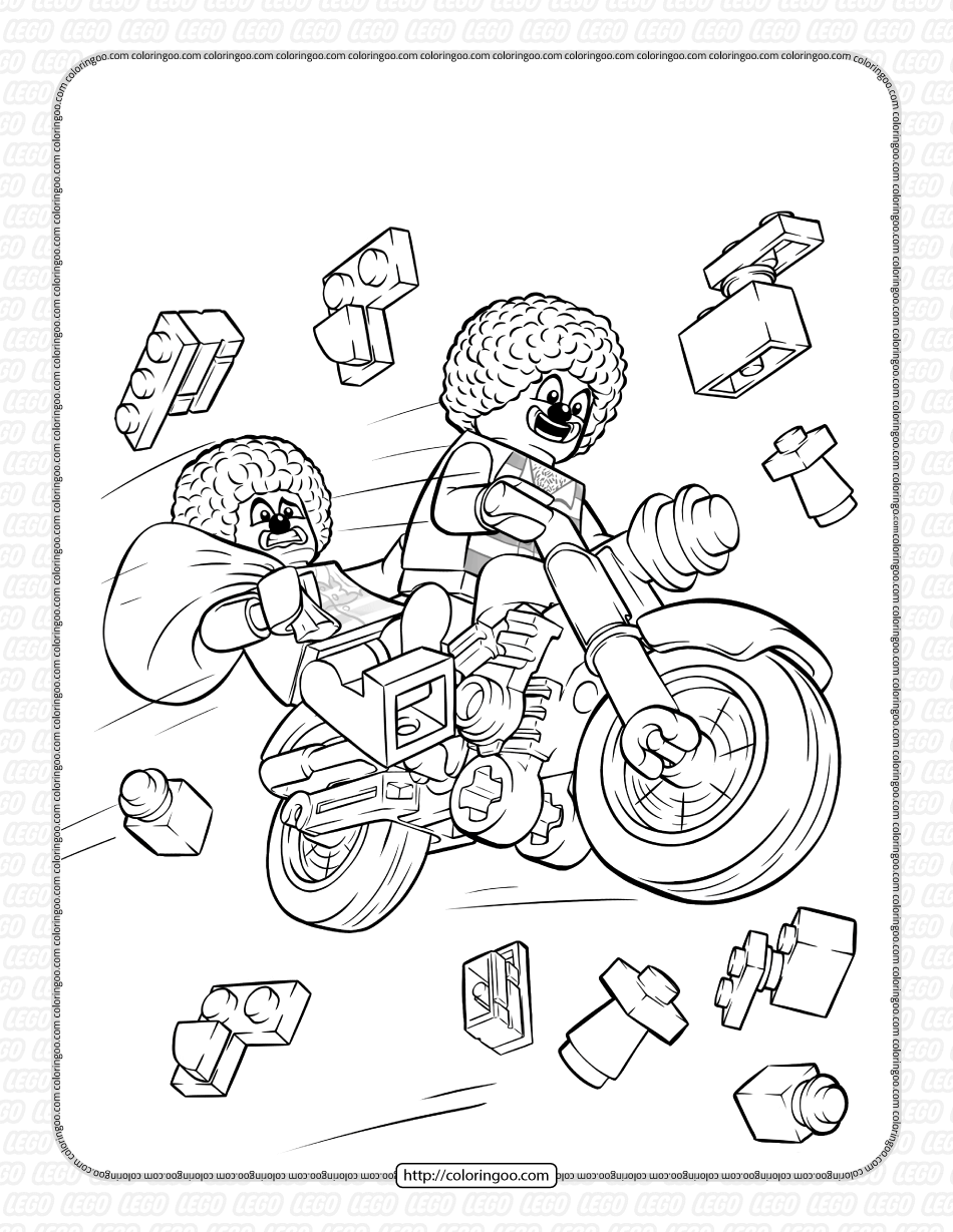 lego circus clown coloring pages