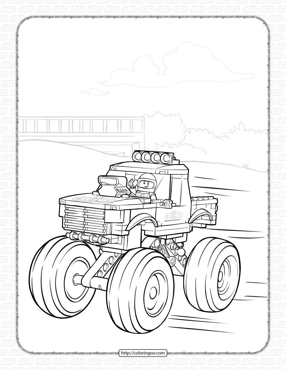 lego city monster truck coloring pages